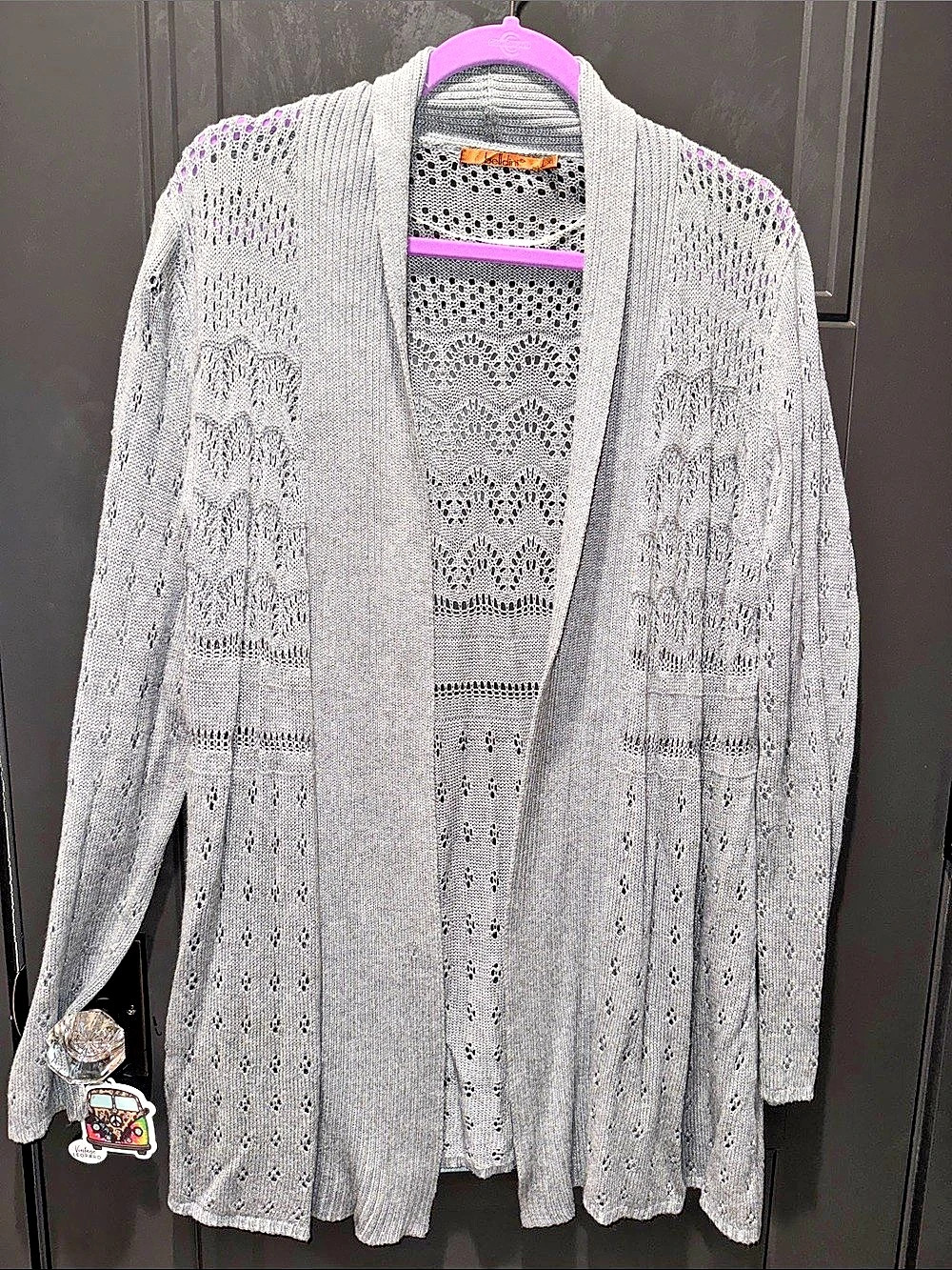 belldini Open Front Knit Cardigan Gray XL NWT